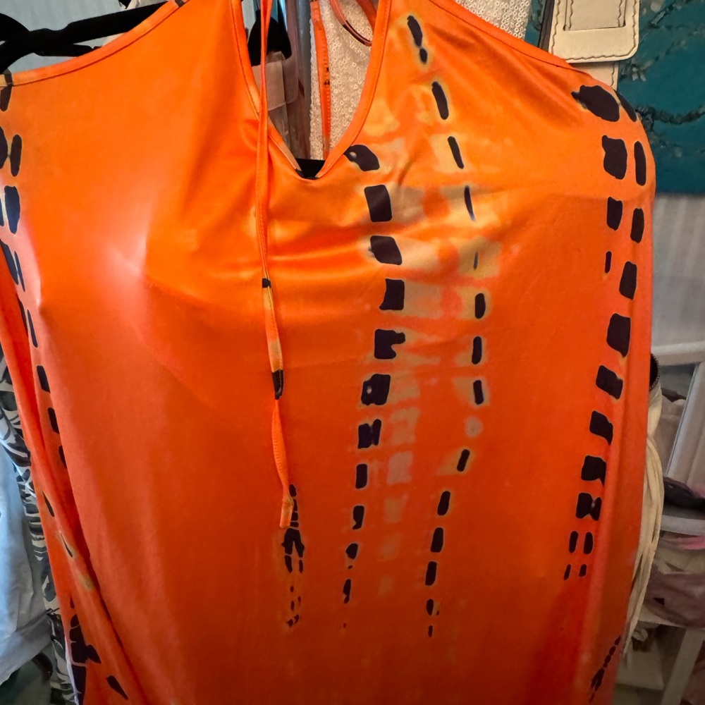 Halter style maxi dress can be used at swimsuit cover up or dress.